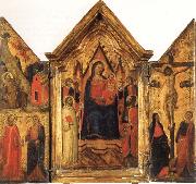 Madonna and Child Enthroned with SS.Bernard and John the Baptist and Four Angels Jacopo del Casentino